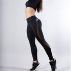Van de de Yogasport van vrouwen Magere Beenkappen Zwart de Broekpu Leerlapwerk Dame Jogging Pants leverancier